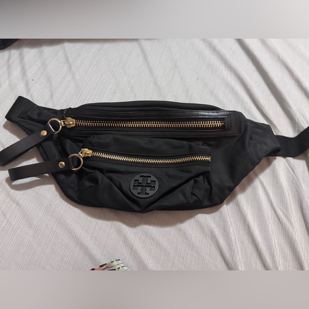 Authentic Tory Burch Nylon Belt Bag Bum Bag Fanny Pack Crossbody In Black Style